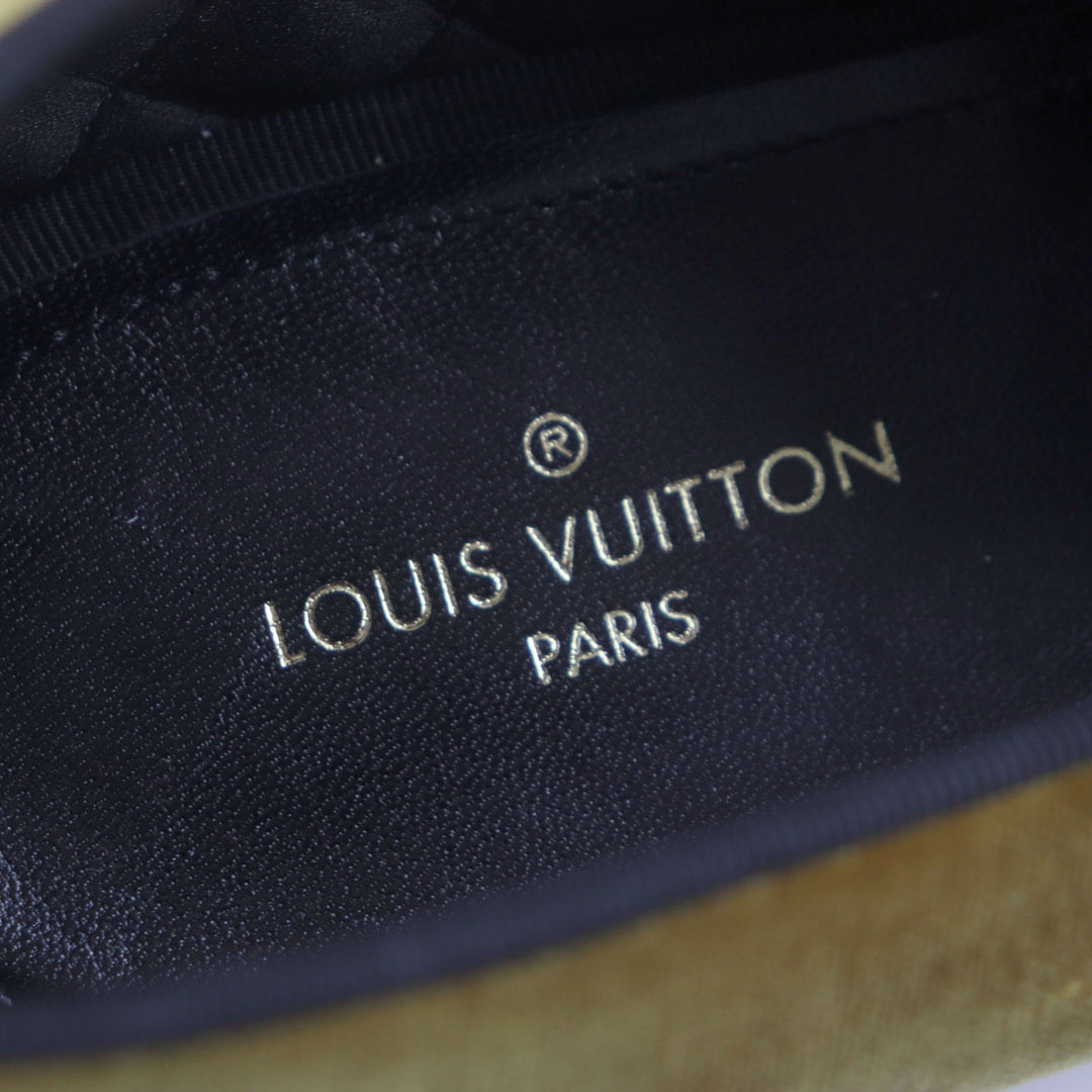 【ドンドン見直し】極美品▼LOUIS VUITTON ルイヴィトン オートゥイユライン ベロア 刺繍入り スリッポン ローファー 6 伊製