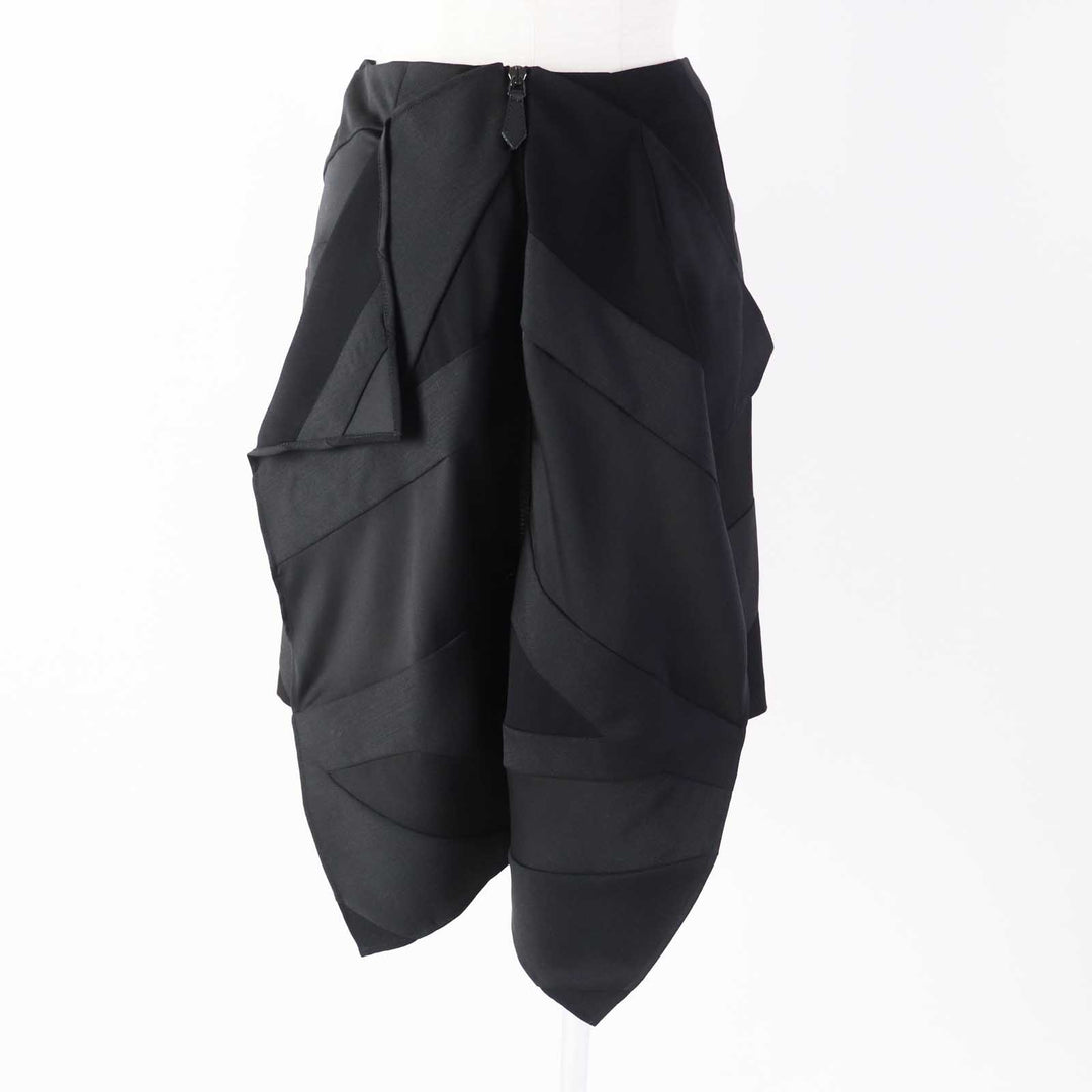 未使用品◎BURBERRY バーバリー 8046842 モヘア ヴァージンウール デザイン ZIP スカート ブラック 34 イタリア製 レディース