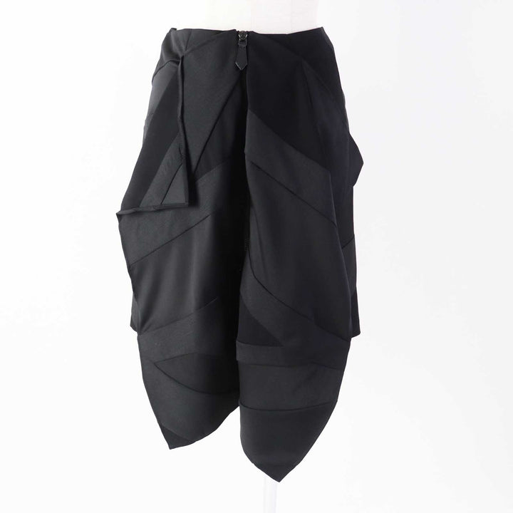 未使用品◎BURBERRY バーバリー 8046842 モヘア ヴァージンウール デザイン ZIP スカート ブラック 34 イタリア製 レディース