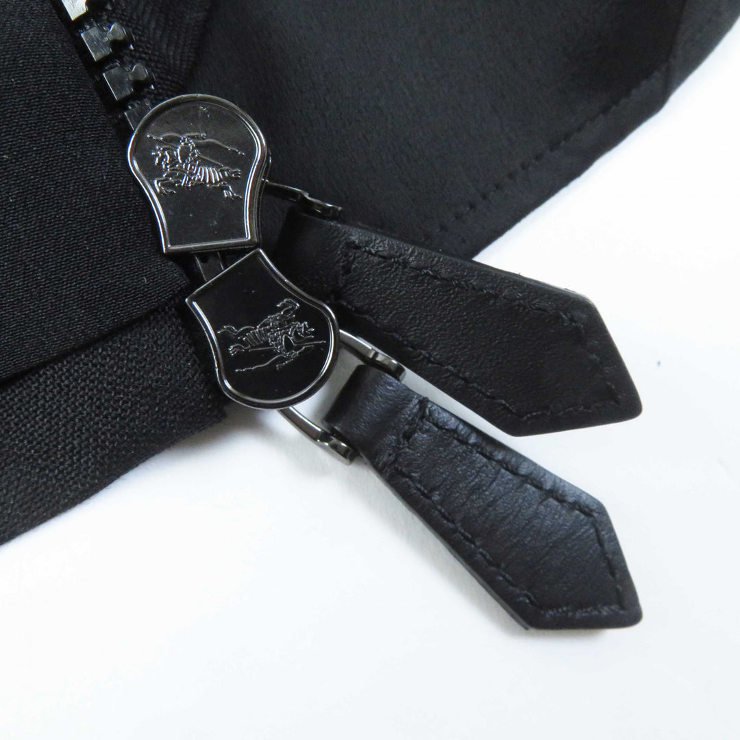未使用品◎BURBERRY バーバリー 8046842 モヘア ヴァージンウール デザイン ZIP スカート ブラック 34 イタリア製 レディース