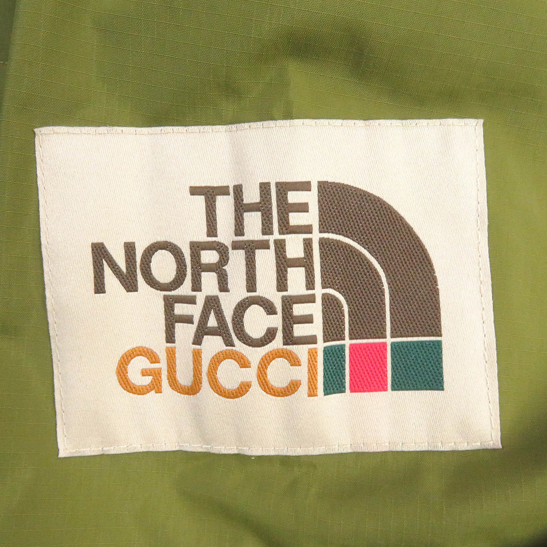 未使用品□GUCCI グッチ THE NORTH FACE 21SS 648874 ロゴパッチ フーデッド アノラックパーカー レインコート カーキ XS 正規品 メンズ