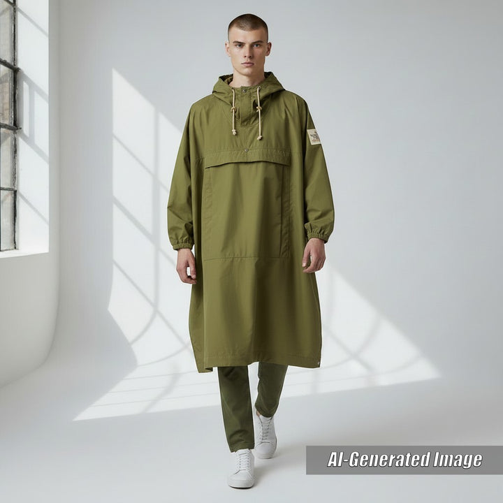 未使用品□GUCCI グッチ THE NORTH FACE 21SS 648874 ロゴパッチ フーデッド アノラックパーカー レインコート カーキ XS 正規品 メンズ