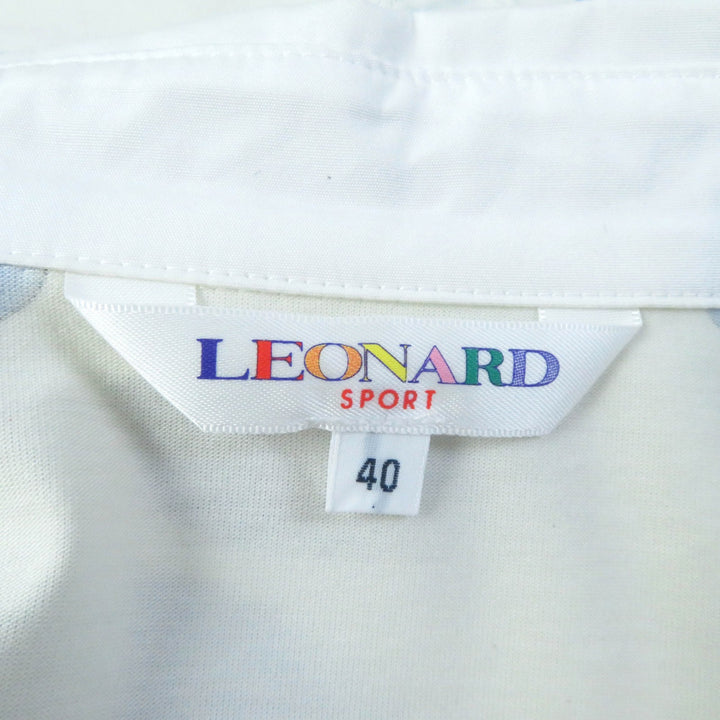 【ドンドン見直し】極美品★LEONARD SPORT レオナールスポーツ ロゴボタン付 花柄 半袖 シャツワンピース 40 日本製 正規品