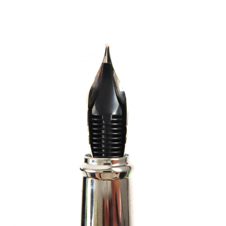 【ドンドン見直し】未使用品▼Dupont デュポン ワイルドウェスト ペン先14K Mニブ 198/1500 万年筆 ブラック シルバー ケース付 仏製