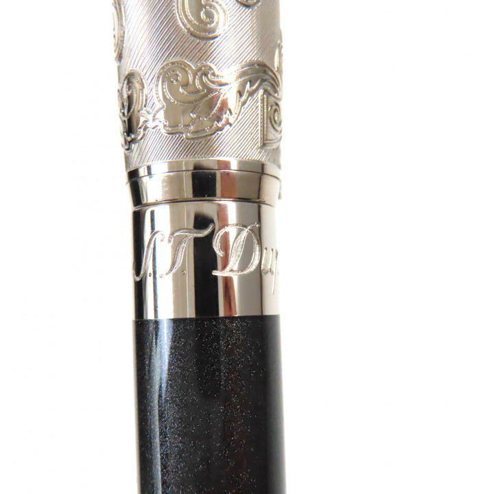 【ドンドン見直し】未使用品▼Dupont デュポン ワイルドウェスト ペン先14K Mニブ 198/1500 万年筆 ブラック シルバー ケース付 仏製