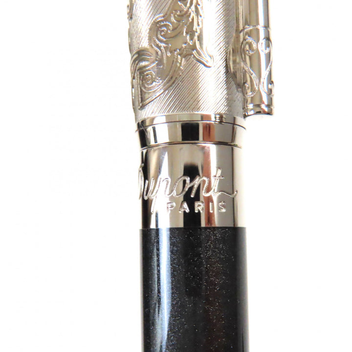 【ドンドン見直し】未使用品▼Dupont デュポン ワイルドウェスト ペン先14K Mニブ 198/1500 万年筆 ブラック シルバー ケース付 仏製