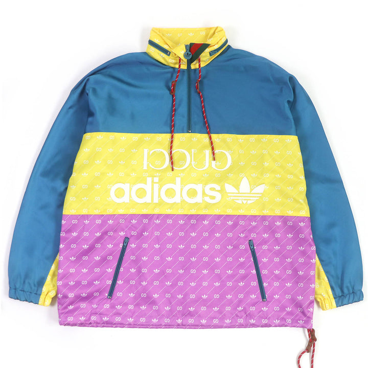 未使用品□GUCCI グッチ adidas 22AW 691429 トレフォイル 総柄 アノラックパーカー ブルゾン マルチカラー 52 伊製 正規品 メンズ