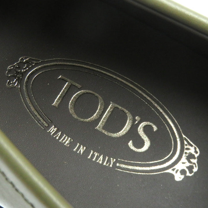 【ドンドン見直し】未使用品△TOD’S トッズ MOCASSINO EXTRALIGHT 92C レザー ロゴ型押し モカシン ローファー 10 袋付き 伊製 メンズ