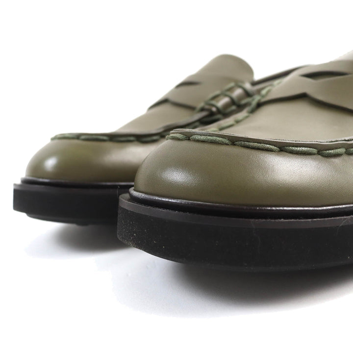 【ドンドン見直し】未使用品△TOD’S トッズ MOCASSINO EXTRALIGHT 92C レザー ロゴ型押し モカシン ローファー 10 袋付き 伊製 メンズ