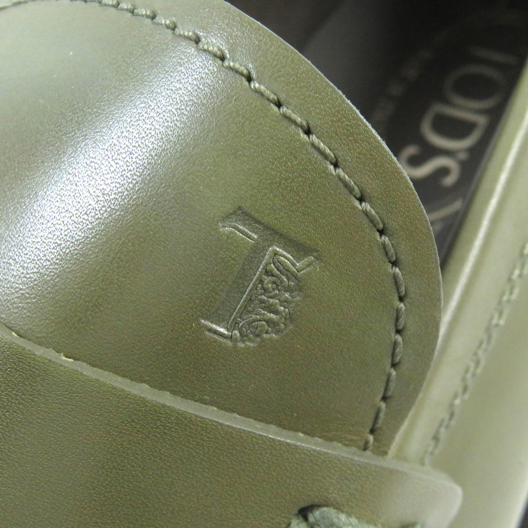 【ドンドン見直し】未使用品△TOD’S トッズ MOCASSINO EXTRALIGHT 92C レザー ロゴ型押し モカシン ローファー 10 袋付き 伊製 メンズ