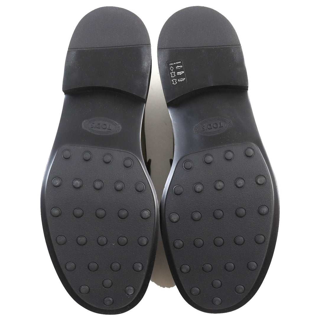 【ドンドン見直し】未使用品△TOD’S トッズ MOCASSINO EXTRALIGHT 92C レザー ロゴ型押し モカシン ローファー 10 袋付き 伊製 メンズ