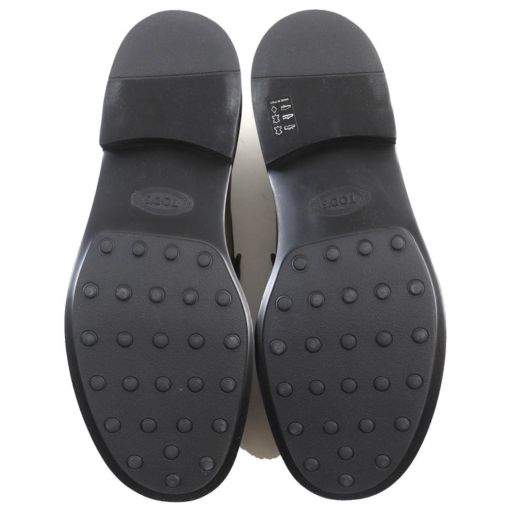 【ドンドン見直し】未使用品△TOD’S トッズ MOCASSINO EXTRALIGHT 92C レザー ロゴ型押し モカシン ローファー 10 袋付き 伊製 メンズ