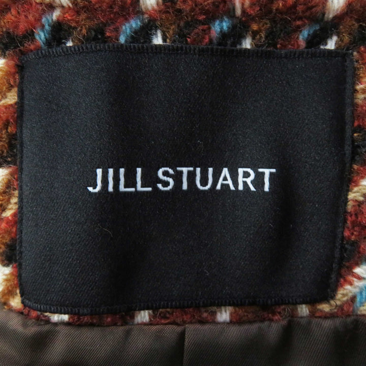 未使用品◎JILLSTUART ジルスチュアート 定価総額88000円 カラーミックスツイード フリンジ セットアップ 茶系 M／2 正規品 レディース