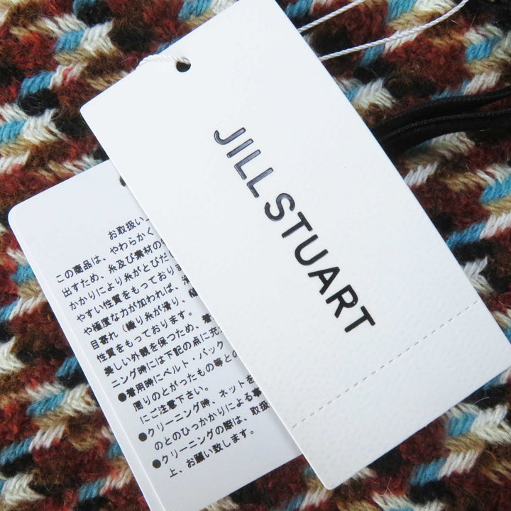 未使用品◎JILLSTUART ジルスチュアート 定価総額88000円 カラーミックスツイード フリンジ セットアップ 茶系 M／2 正規品 レディース