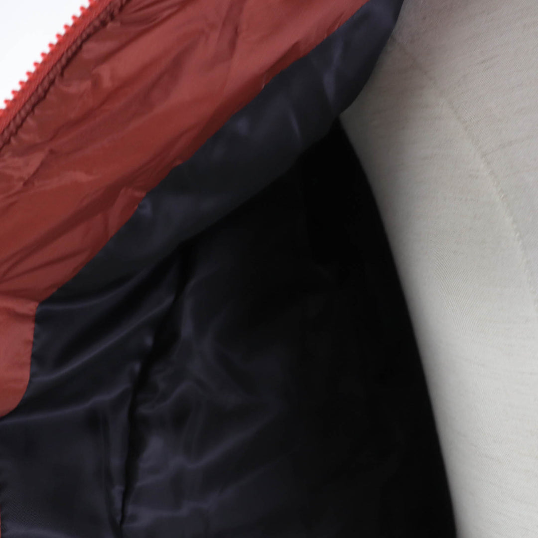 美品☆SNOWMAN NEW YORK スノーマン ニューヨーク TART ロゴワッペン・フェイクファー・フード付 ダウンジャケット オレンジ M 正規品