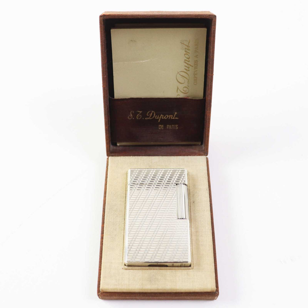 【ドンドン見直し】外装美品◎Dupont デュポン ライン1 ロング スクエア型 ローラー式 ガスライター 箱付 仏製 メンズ 着火不可