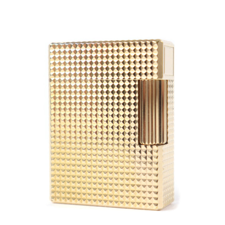 【ドンドン見直し】外装美品★Dupont デュポン ライン1 ショート ダイヤモンドヘッド ローラー式 ガス ライター ケース付 仏製 着火不可