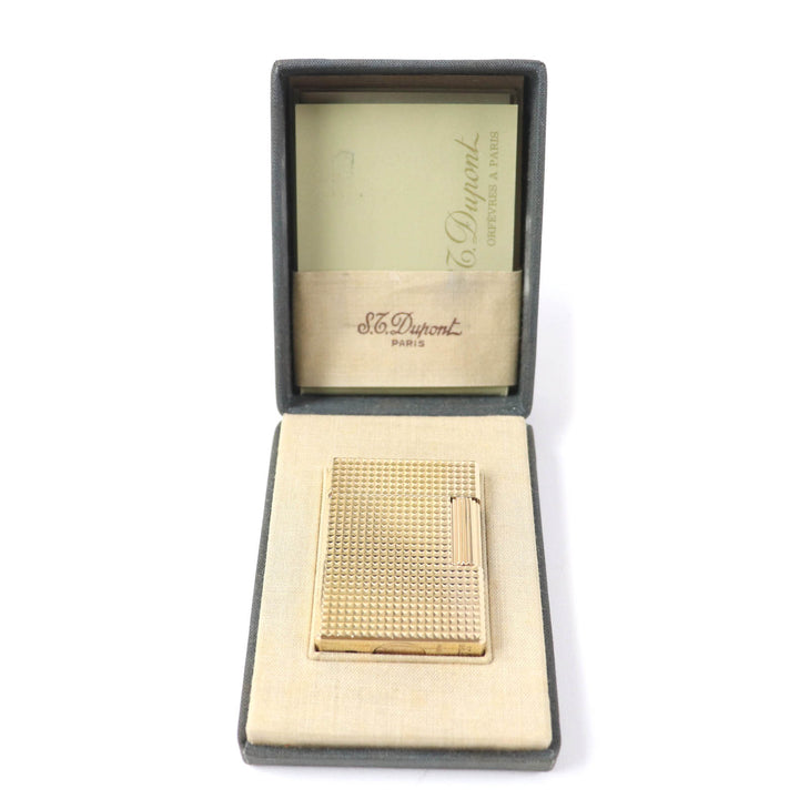 【ドンドン見直し】外装美品★Dupont デュポン ライン1 ショート ダイヤモンドヘッド ローラー式 ガス ライター ケース付 仏製 着火不可