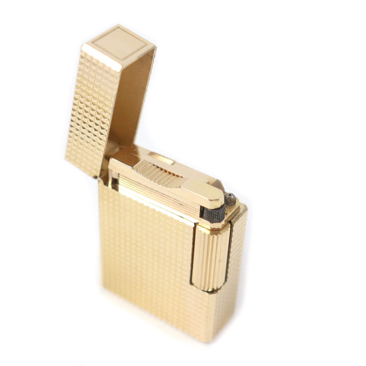 【ドンドン見直し】外装美品★Dupont デュポン ライン1 ショート ダイヤモンドヘッド ローラー式 ガス ライター ケース付 仏製 着火不可