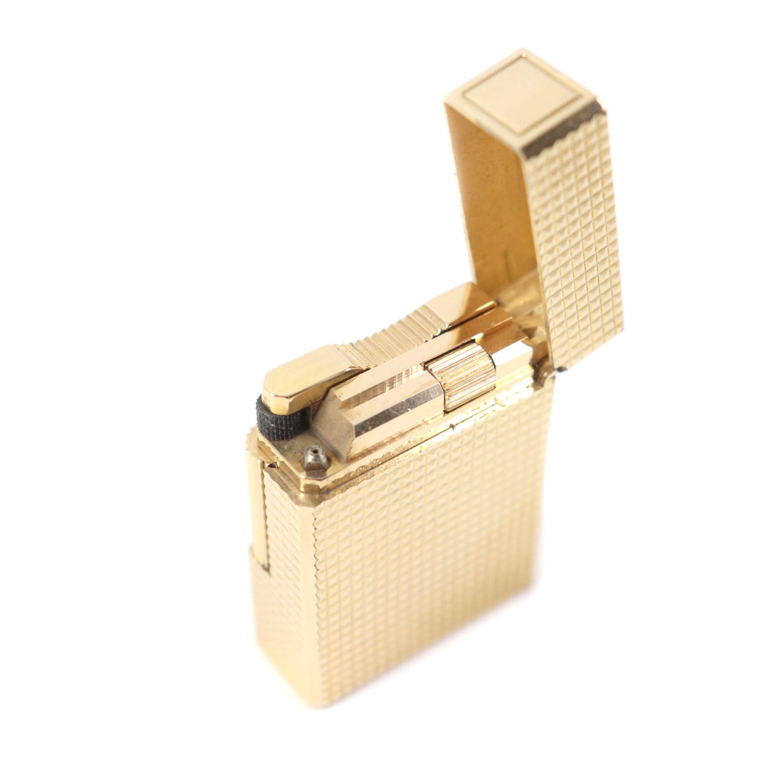 【ドンドン見直し】外装美品★Dupont デュポン ライン1 ショート ダイヤモンドヘッド ローラー式 ガス ライター ケース付 仏製 着火不可