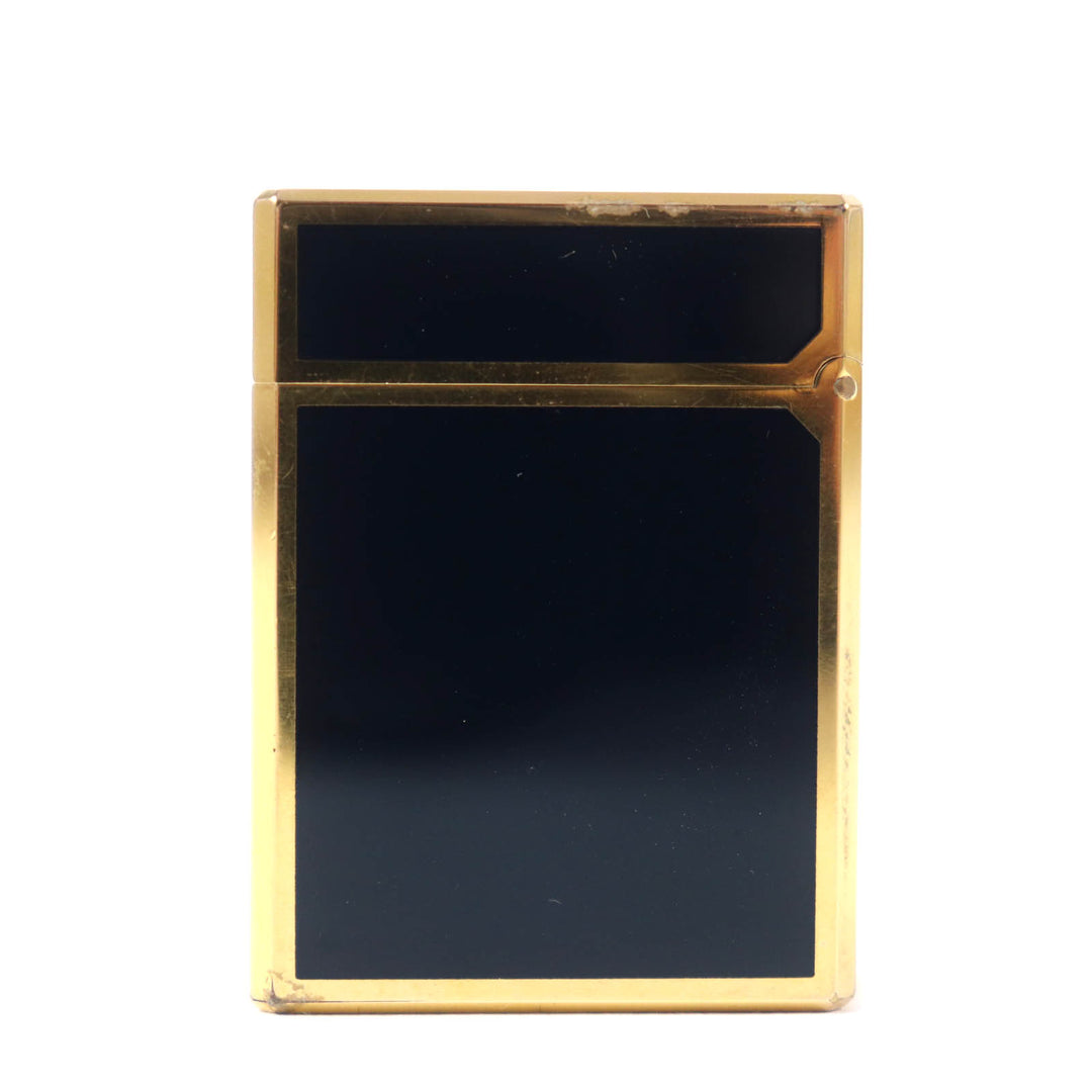 【ドンドン見直し】外装美品★Dupont デュポン ライン1 ラッカー ローラー式 ガス ライター ブラック ゴールド 仏製 着火不可