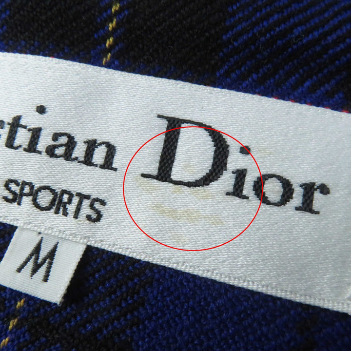 極美品◎Christian Dior クリスチャンディオール ヴィンテージ ウール 100％ チェック柄 ブルゾン パープル系 M レディース
