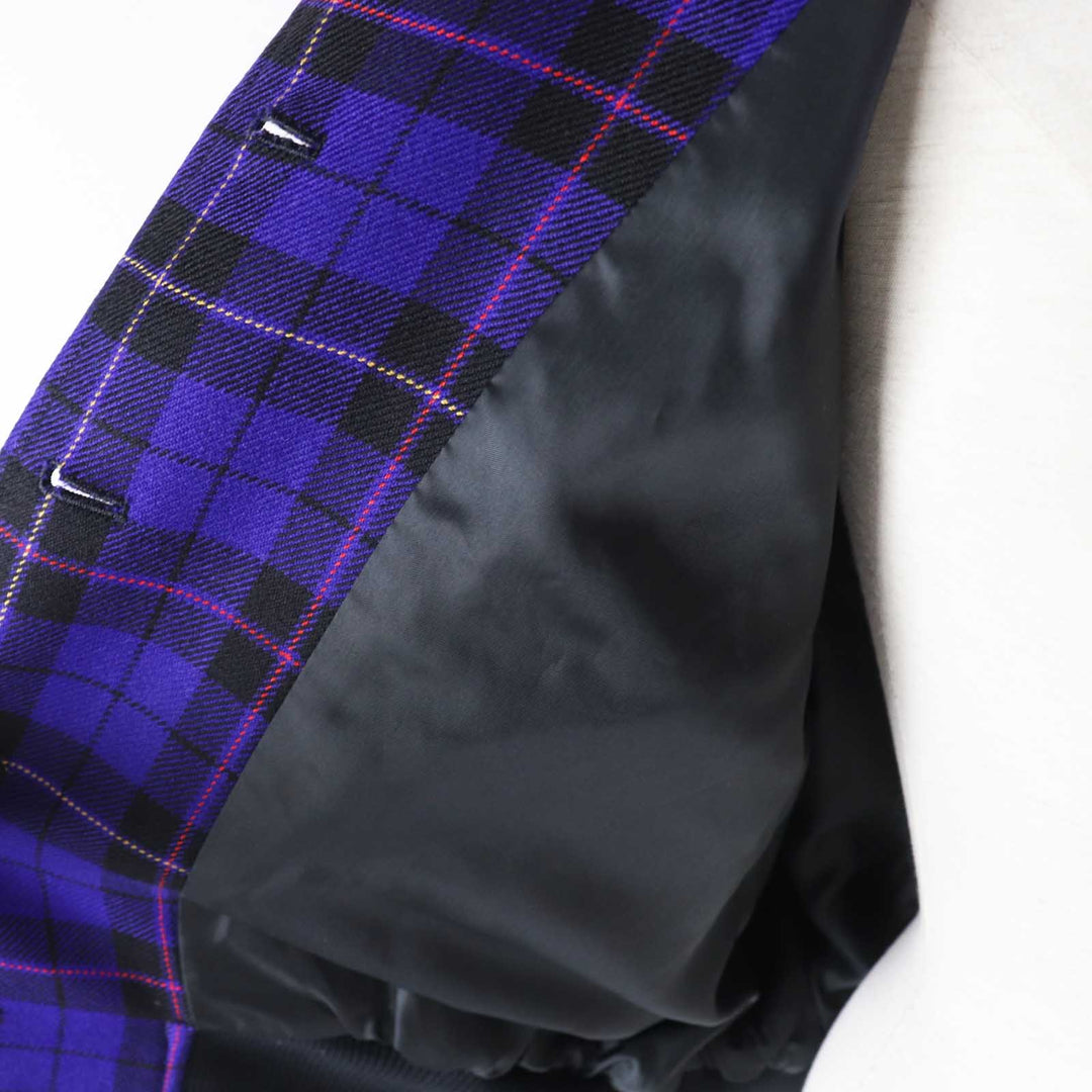 極美品◎Christian Dior クリスチャンディオール ヴィンテージ ウール 100％ チェック柄 ブルゾン パープル系 M レディース