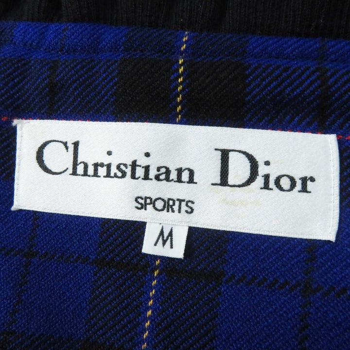 極美品◎Christian Dior クリスチャンディオール ヴィンテージ ウール 100％ チェック柄 ブルゾン パープル系 M レディース