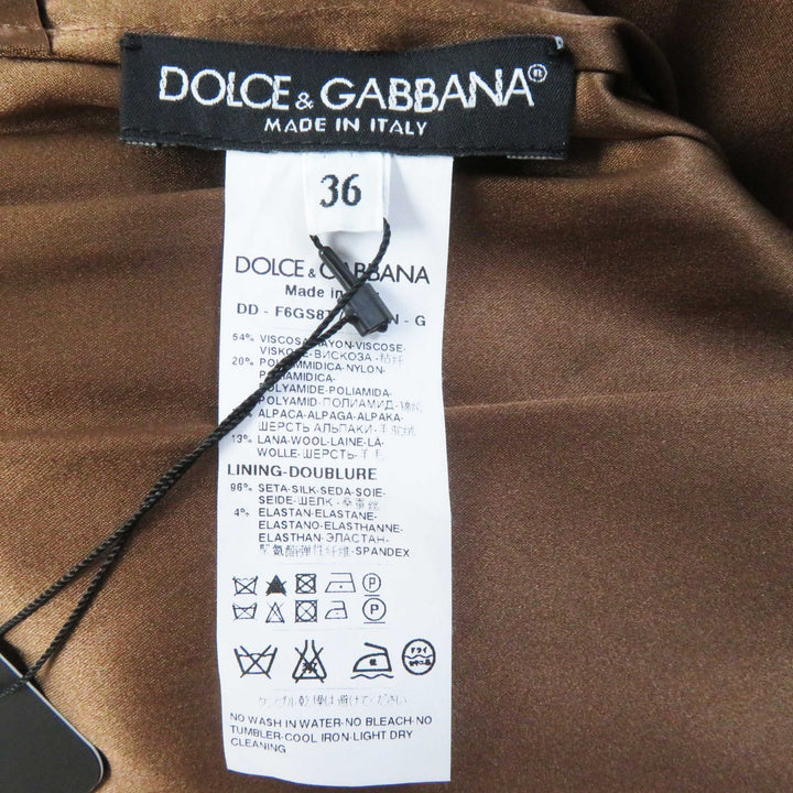 未使用品◎DOLCE&amp;GABBANA ドルチェ＆ガッバーナ レース×チェック ドッキング ワンピース ブラック ブラウン 36 伊製 正規品 レディース