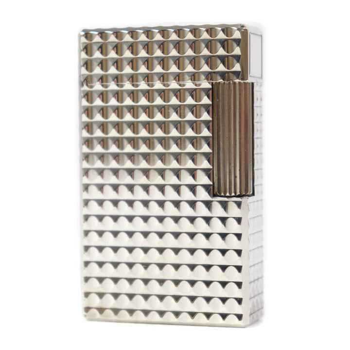 【ドンドン見直し】外装美品★Dupont デュポン ライン1 ロング ダイヤモンドヘッド ローラー式 ガス ライター シルバー 仏製 着火不可