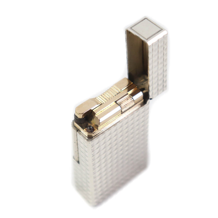 【ドンドン見直し】外装美品★Dupont デュポン ライン1 ロング ダイヤモンドヘッド ローラー式 ガス ライター シルバー 仏製 着火不可