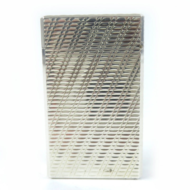 【ドンドン見直し】外装美品☆Dupont デュポン ライン1 ロング スクエア 総柄 ローラー式 ガスライター シルバー 仏製 着火不可