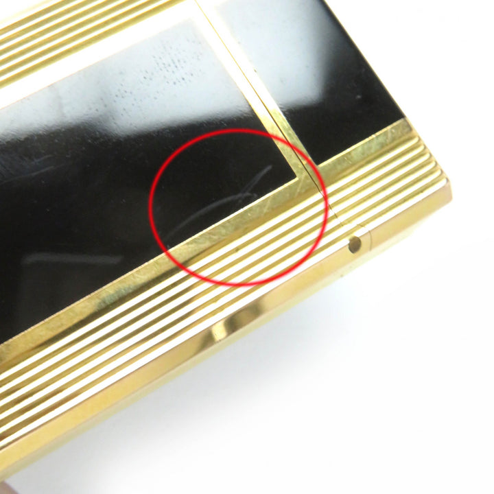 【ドンドン見直し】外装美品☆Dupont デュポン ライン1 ロング ラッカー スクエア ローラー式 ガスライター ブラック 仏製 着火不可