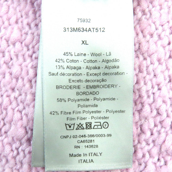 極美品△ディオール オム 23SS 313M634AT512 アルパカ混 ホログラム ハイネック ローゲージ ニット パープル系 XL 伊製 正規品 メンズ