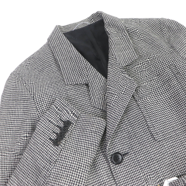 良品□DIOR ディオール オム 933C307A4602 ウール 千鳥格子柄 ベルト付き ロング チェスターコート ブラック系 44 イタリア製 正規品