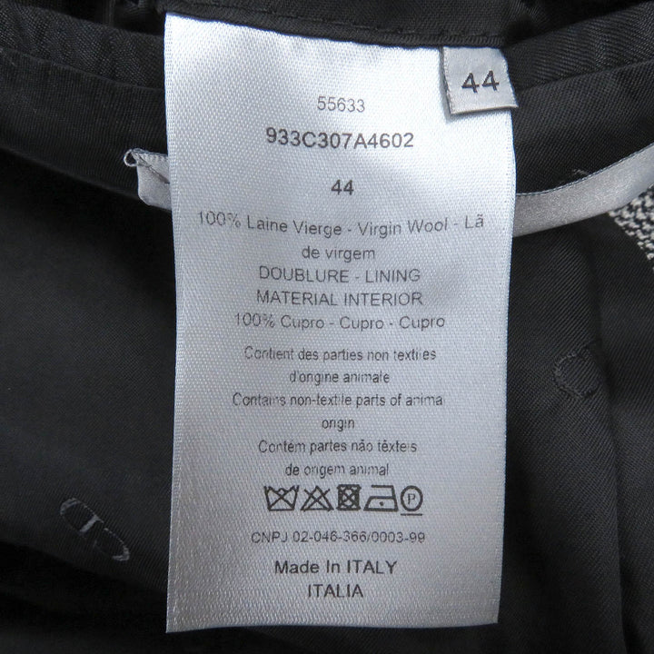 良品□DIOR ディオール オム 933C307A4602 ウール 千鳥格子柄 ベルト付き ロング チェスターコート ブラック系 44 イタリア製 正規品