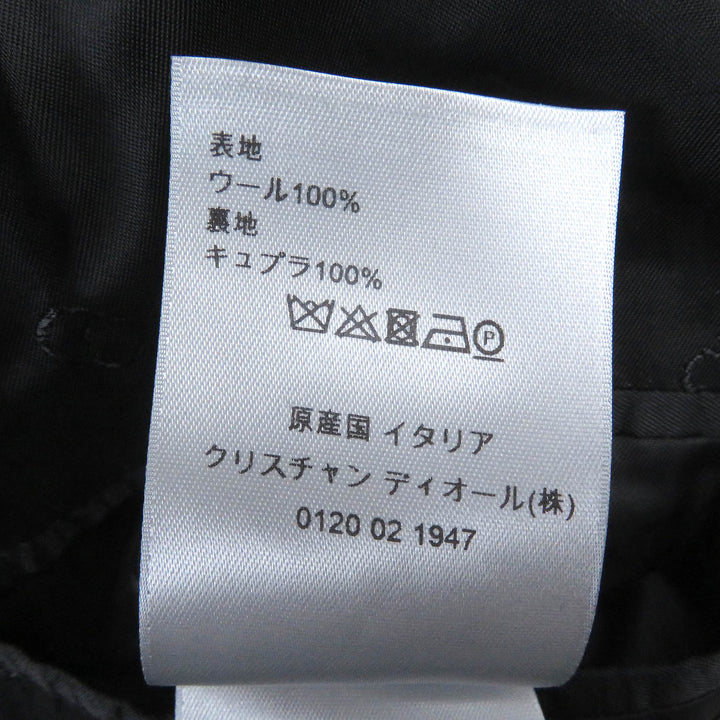 良品□DIOR ディオール オム 933C307A4602 ウール 千鳥格子柄 ベルト付き ロング チェスターコート ブラック系 44 イタリア製 正規品