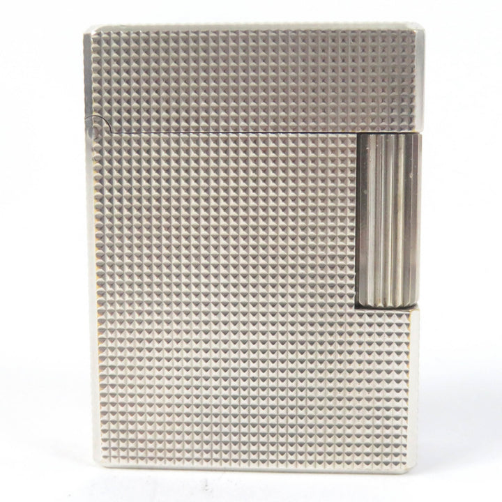 【ドンドン見直し】外装美品☆Dupont デュポン ライン1 ショート ダイヤモンドヘッド ローラー式 ガスライター シルバー 仏製 着火不可
