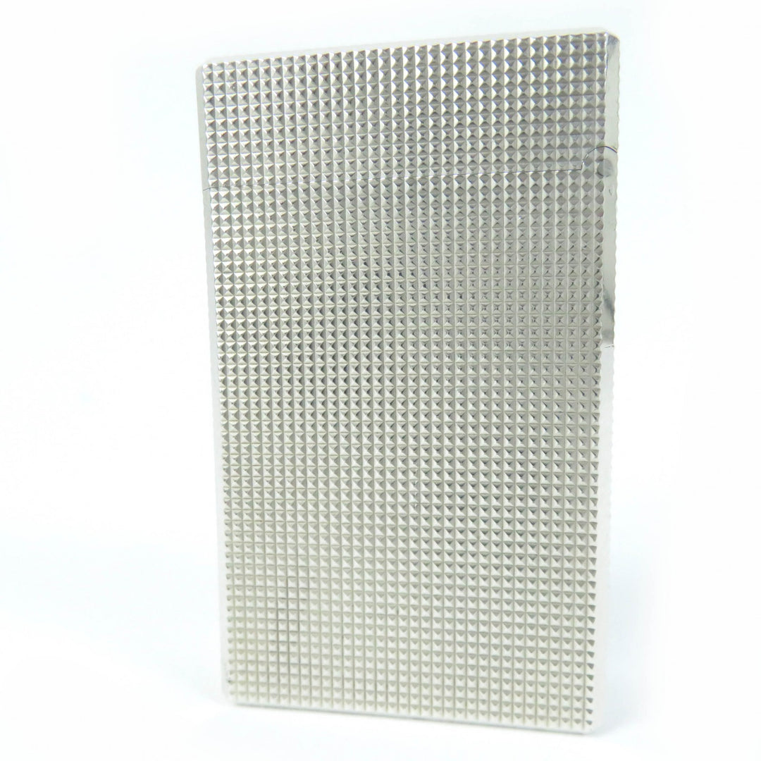 【ドンドン見直し】外装美品☆Dupont デュポン ライン1 ロング 総柄 スクエア ローラー式 ガス ライター シルバー 仏製 着火不可