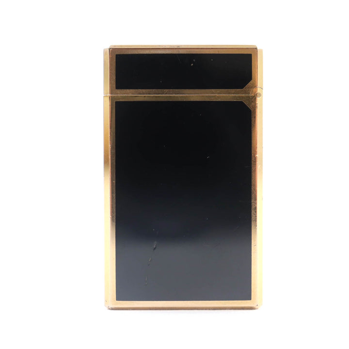 【ドンドン見直し】外装良品★Dupont デュポン ライン1 ラッカー ロング ローラー式 ガス ライター ブラック ゴールド 仏製 着火不可
