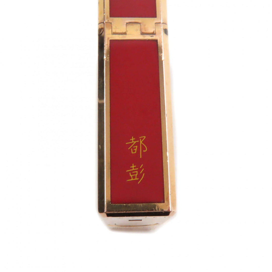【ドンドン見直し】外装良品★Dupont デュポン ライン1 ラッカー ショート ローラー式 ガス ライター レッド ゴールド 仏製 着火不可