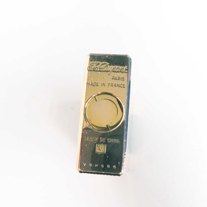 【ドンドン見直し】外装良品◎Dupont デュポン ライン1 ロング ローラー式 ラッカー ガスライター ブラック ゴールド 仏製 着火不可