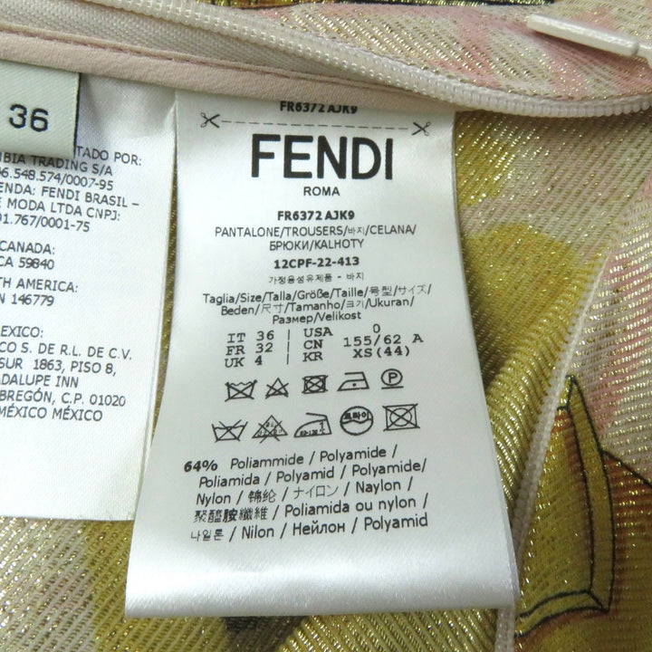 【ドンドン見直し】未使用品★フェンディ ヴェルサーチ フェンダーチェ 22SS FR6372 FFロゴ バロック レギンス/パンツ 36 正規品