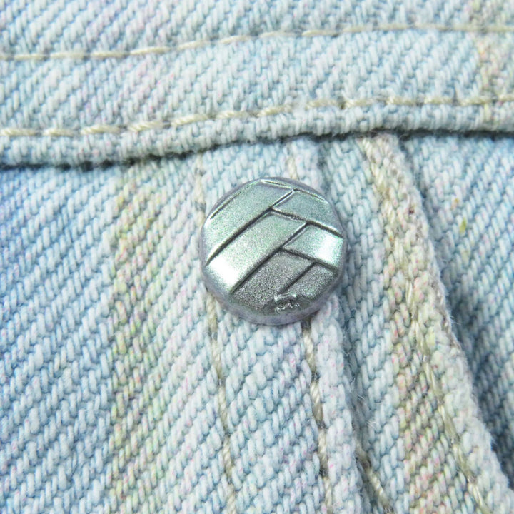 【ドンドン見直し】極美品◎CHANEL シャネル P58766 コットン ストライプ柄 裾カットオフ デニムスカート 34 伊製 正規品