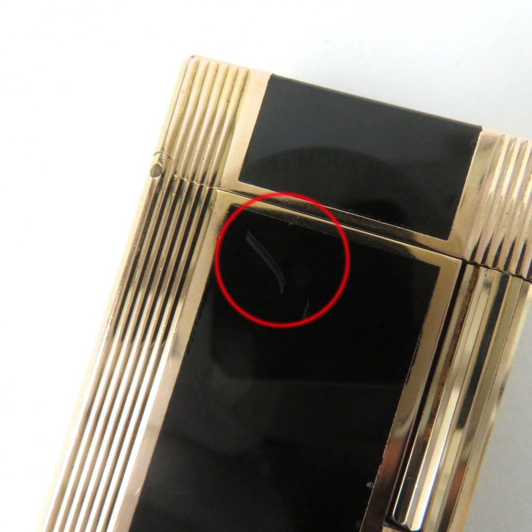 【ドンドン見直し】外装良品☆Dupont デュポン ライン1 ロング ラッカー ローラー式 ガス ライター ゴールド ブラック 仏製 着火不可