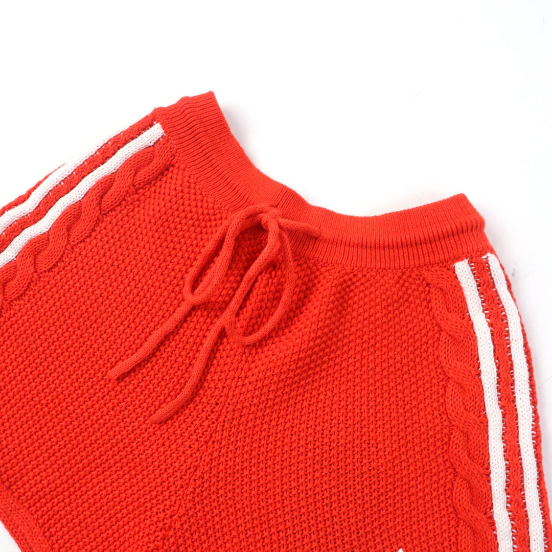 【ドンドン見直し】未使用品★グッチ アディダス 693835 リネン コットン トレフォイル刺繍入り ニット ショートパンツ M 伊製 正規品