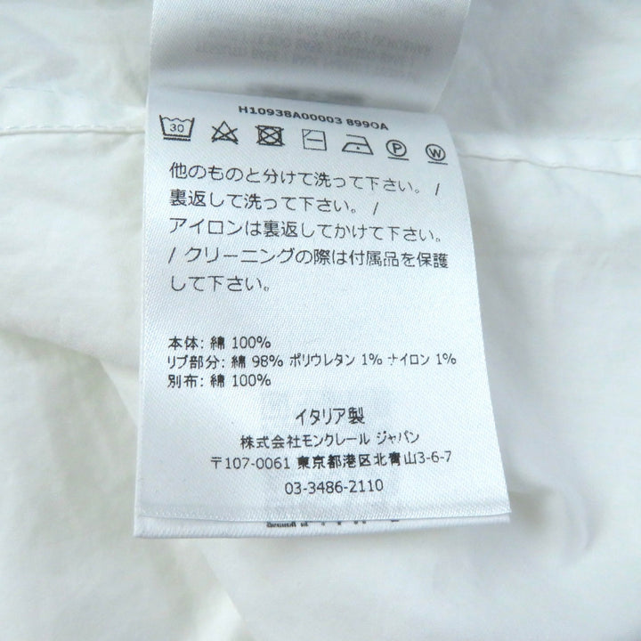 美品★モンクレール 21年製 SS POLO コットン100％ ハーフZIP ロゴワッペン付 半袖 カットソー ホワイト ブルー M 正規品 レディース