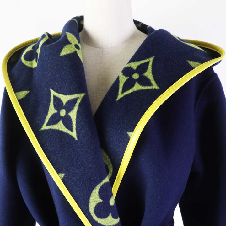 【ドンドン見直し】極美品◎ルイヴィトン FJC022NUV ジャイアントモノグラム ベルト付 裏モノグラム フーデッド ロングコート 36