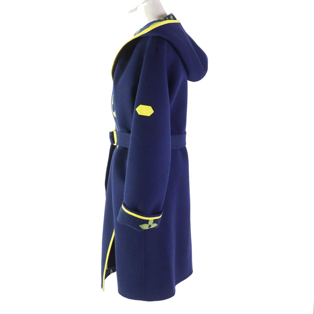 【ドンドン見直し】極美品◎ルイヴィトン FJC022NUV ジャイアントモノグラム ベルト付 裏モノグラム フーデッド ロングコート 36