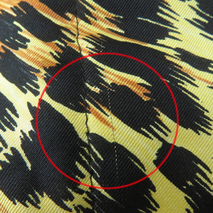 美品☆LEONARD FASHION レオナール ファッション 0328451 シルク100％ レオパード柄 中綿入り コート ブラウン系 9AR 日本製 レディース